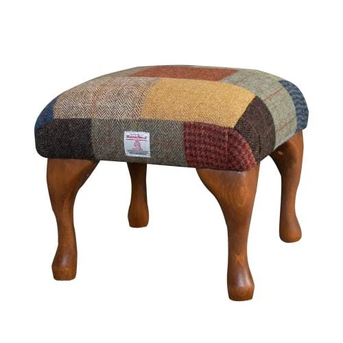 Balmoral Patchwork Tweed Footstool Forest Fell Country Home