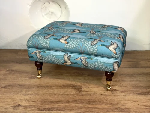 Chatsworth Large Footstool Pudsays Leap Bowland Blue 1