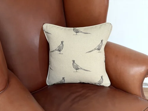 Country Print Scatter Cushion 6 Cushion Pheasant Linen 2