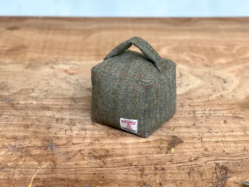 Harris Tweed Door Stop - Harris Tweed Herringbone Moss C001T
