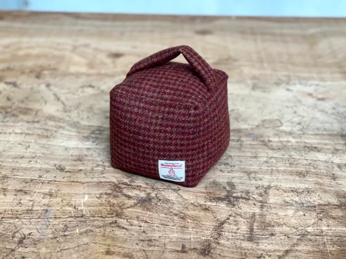 Harris Tweed Door Stop - Harris Tweed Houndstooth Burnt Umber