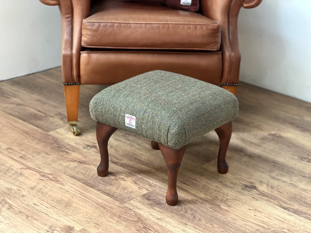 Balmoral Tall Small Harris Tweed Herringbone Moss C001T 1