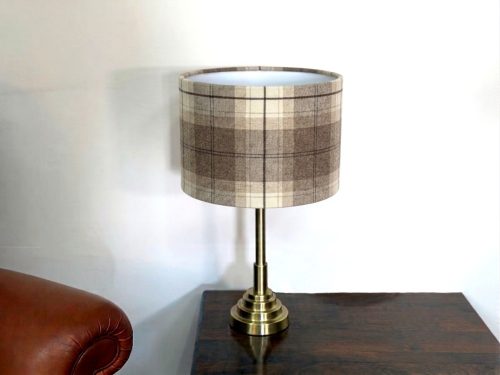 Lampshade Wool Plaid Devon Fudge30cm